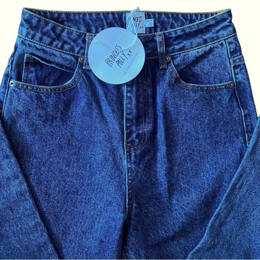Princess Polly Tyler Dark Wash Cotton Denim Jeans